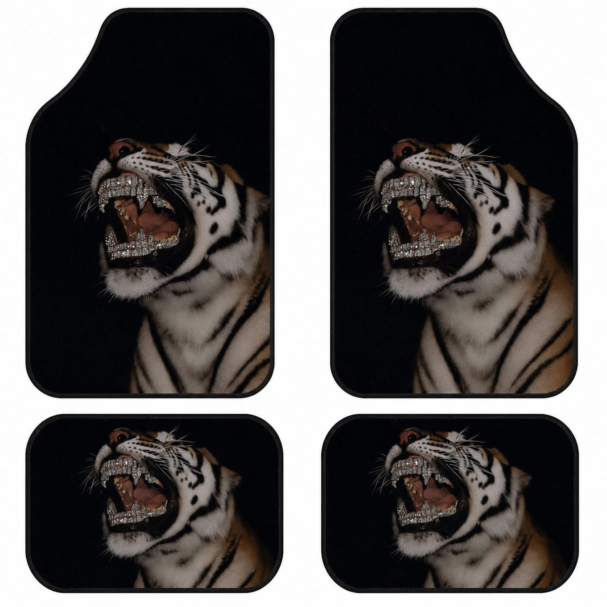 Diamond Grill Tiger Print Custom Car Mats